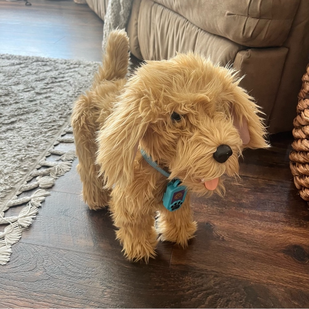 Adorable Tan Stuffed Dog Toy